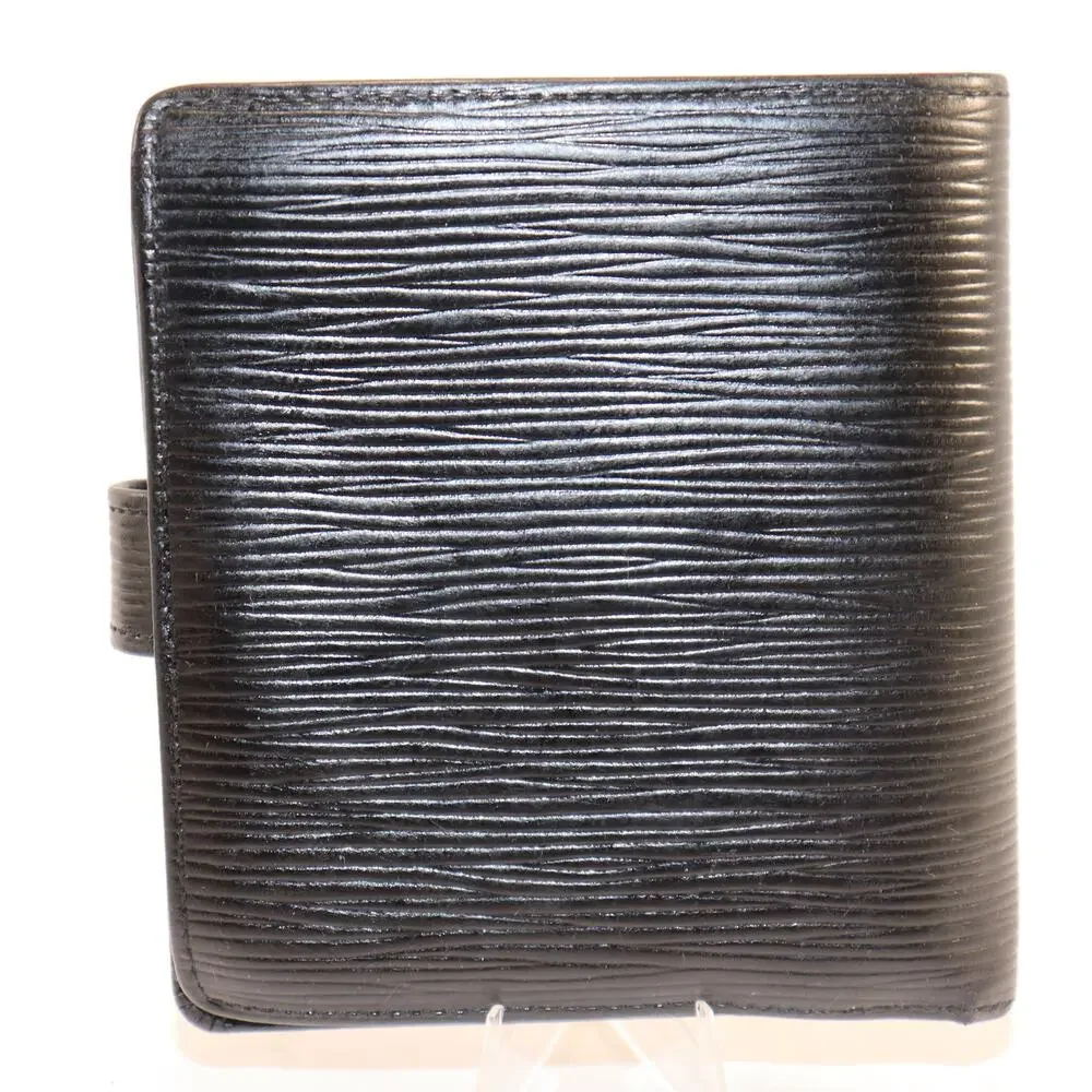 Louis Vuitton Black Epi Leather Bifold Wallet Snap‎ Coin Purse Spain